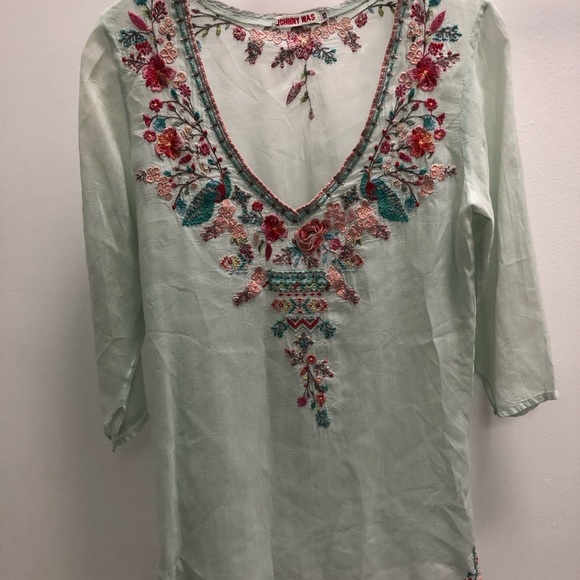 Johnny Was Tops - ♥️⛏HP⛏♥️JOHNNY WAS FESTIVAL BOHO EMBROIDERED TUNIC